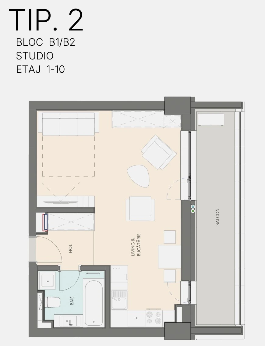 Exemplu de plan Studio din revista SeaYou